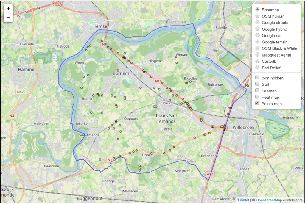 bunzing-verkeersslachtoffers-kaart bunzing-verkeersslachtoffers-kaart